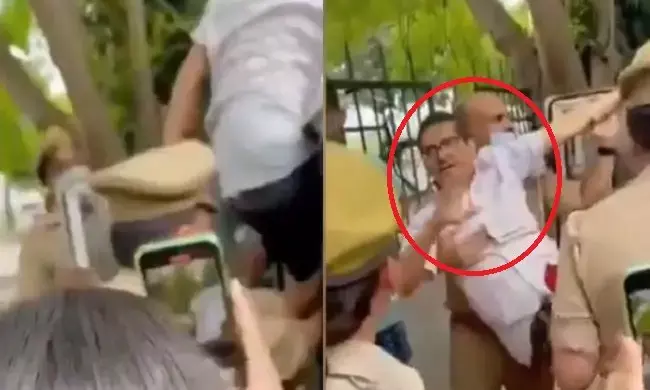 पूर्व IPS गिरफ्तार: खींचते हुए ले गई पुलिस, दारोगा को मारा थप्पड़… रेप केस में सांसद को मदद का आरोप…