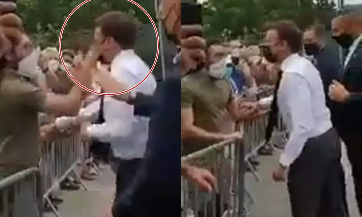 VIDEO : राष्ट्रपति को मारा जोरदार थप्पड़ ….. लोगों से मिलने के दौरान राष्ट्रपति को मारा तमाचा… सुरक्षाकर्मियों ने 2 लोगों को किया गिरफ्तार