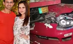 शोएब मलिक की कार घुस गई ट्रक के नीचे, बाल-बाल बची जान,देखें VIDEO