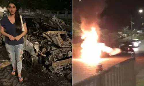 बाल-बाल बचीं एक्ट्रेस… चलती कार में लगी आग, देखते ही देखते हुई खाक, कार से उतरकर बचाई अपनी जान